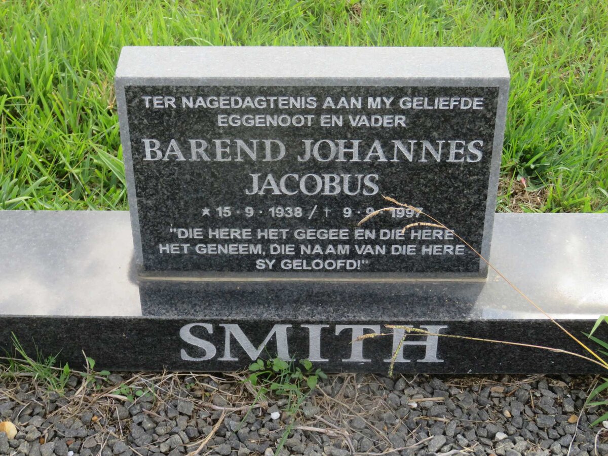 SMITH Barend Johannes Jacobus 1938-1997
