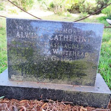 GREGG Alwina Catherine formerly WHITEHEAD nee HASSLACHER 1900-1999