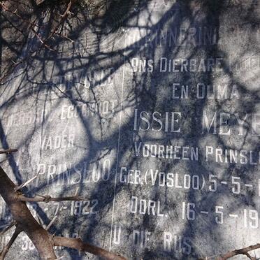 PRINSLOO Klaas -1922 &amp; Issie MEYER nee VOSLOO 1884-1970 
