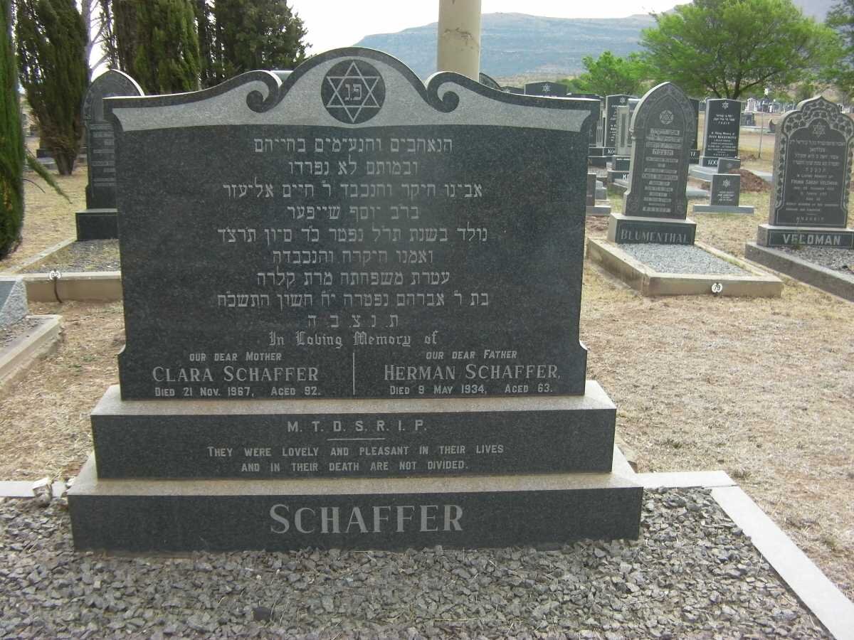 SCHAFFER Herman -1934 &amp; Clara -1967