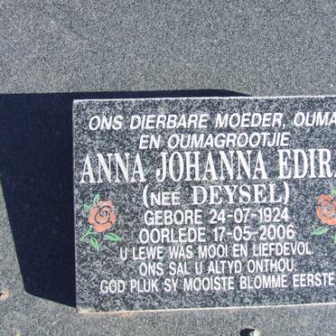 AARDT Anna Johanna Edira, van nee DEYSEL 1924-2006