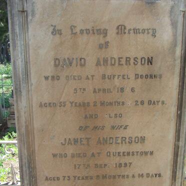 ANDERSON David -1876 &amp; Janet -1897