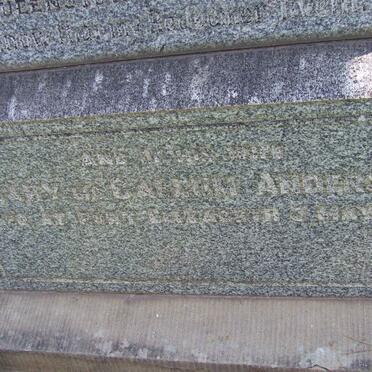 ANDERSON William Walker -1908 &amp; Mary McCallum -1932