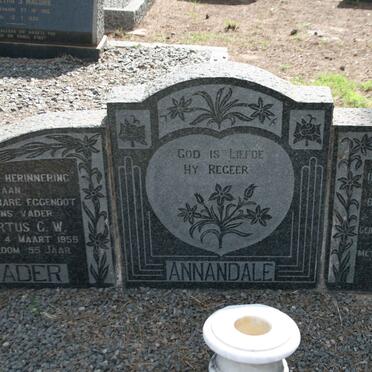 ANNANDALE Albertus G.W. -1955 &amp; Maria H.J. COETZEE 1898-1961
