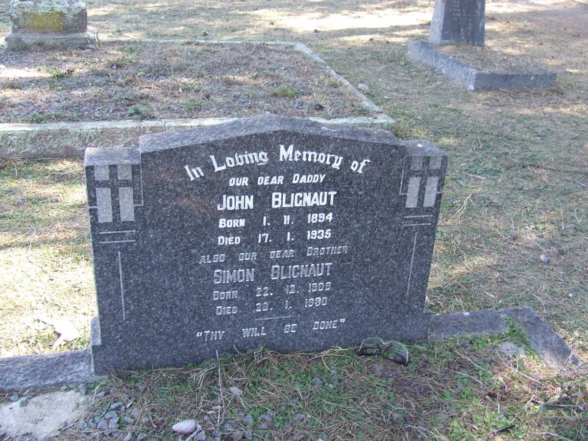 BLIGNAUT John 1894-1935 :: BLIGNAUT Simon 1908-1930