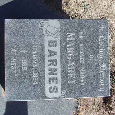 BARNES Margaret nee BENJAMIN 1894-1989