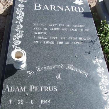 BARNARD Adam Petrus 1944-1989