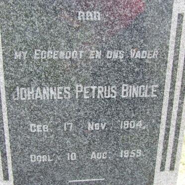 BINGLE Johannes Petrus 1904-1959