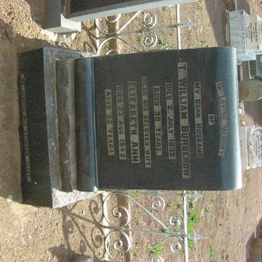 BURBEROW T. William -1932 &amp; Elizabeth Ann -1942