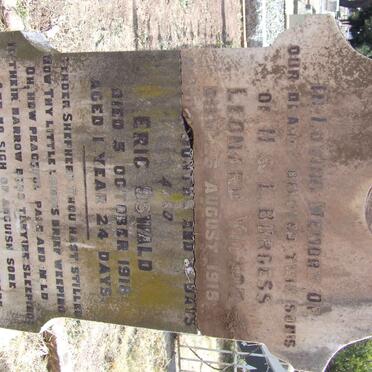 BURGESS Leonard Victor -1918 :: BURGESS Eric Oswald -1918