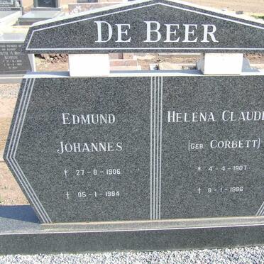 BEER Edmund Johannes, de 1906-1994 &amp; Helena Claudina CORBETT 1907-1996