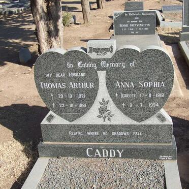 CADDY Thomas Arthur 1921-1981 &amp; Anna Sophia nee GREEFF 1918-1994