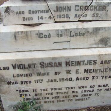 CROCKER John -1938 :: MEINTJES Violet Susan -1940 ::  MEINTJES  Baby -1940