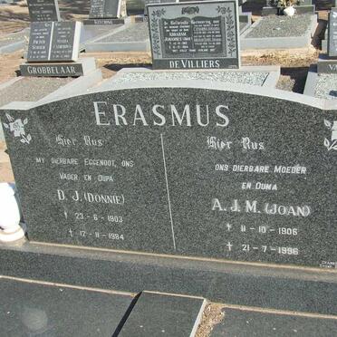 ERASMUS D.J. 1903-1984 &amp; A.J.M. 1906-1996