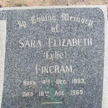 FINCHAM Sarah Elizabeth 1893-1969