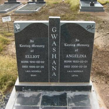 GWASHANA Elliot 1910-1999 &amp; Angelina 1920-2006