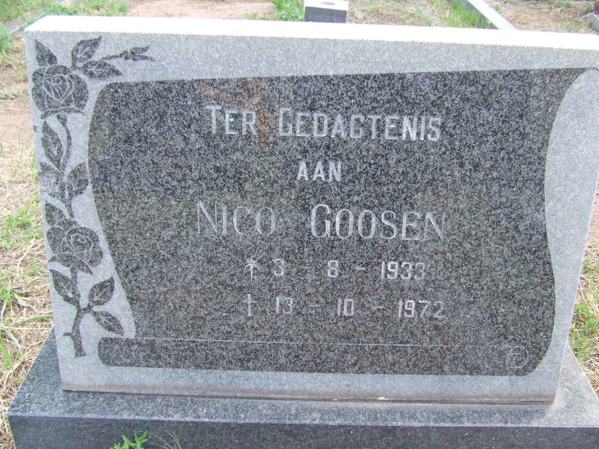 GOOSEN Nico 1933-1972