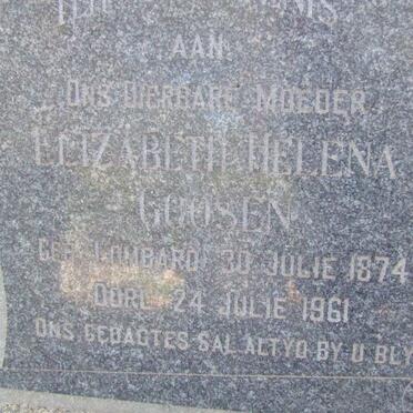 GOOSEN Petrus Johannes 1864-1948 &amp; Elizabeth Helena LOMBARD 1874-1961