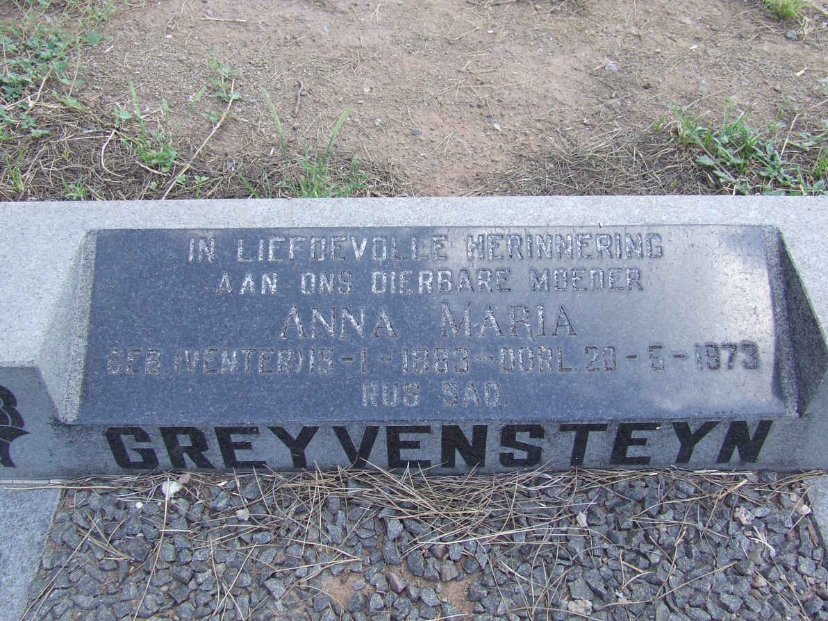 GREYVENSTEYN Anna Maria nee VENTER 1883-1973