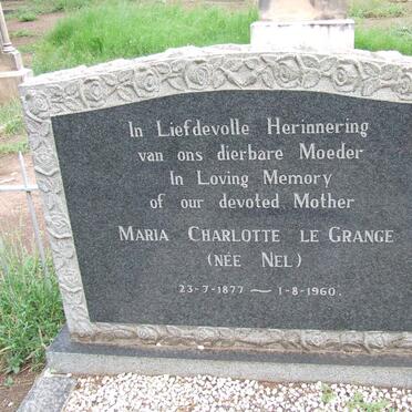 GRANGE Maria Charlotte, le nee NEL 1877-1960