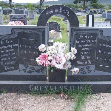 GREYVENSTEIN Christiaan Hosea 1902-1979 &amp; Maria Magrietha 1910-1990