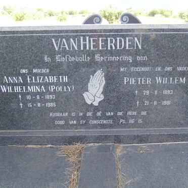 HEERDEN Pieter Willem, van 1893-1981 &amp; Anna Elizabeth Wilhelmina 1893-1985