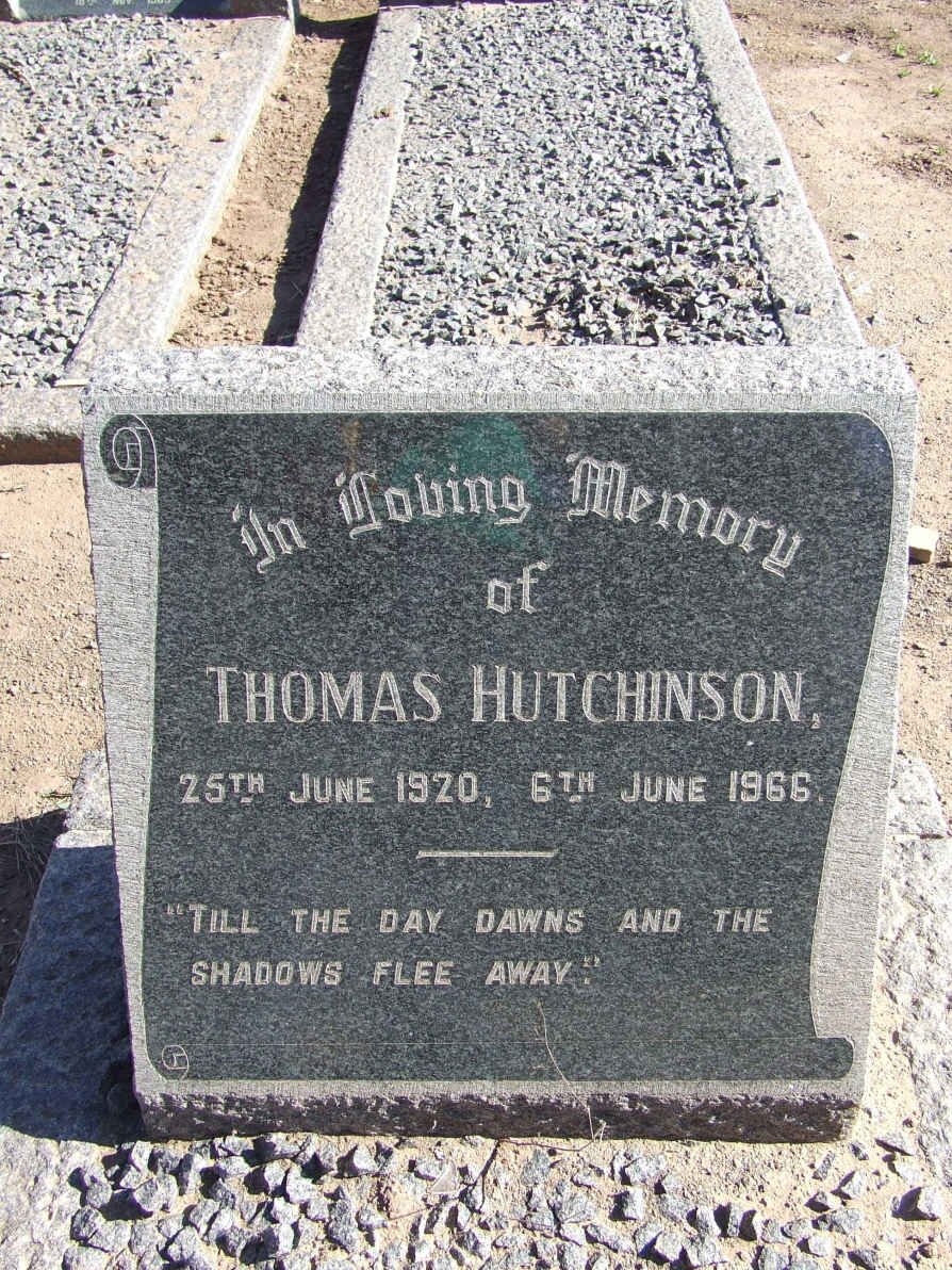 HUTCHINSON Thomas 1920-1966