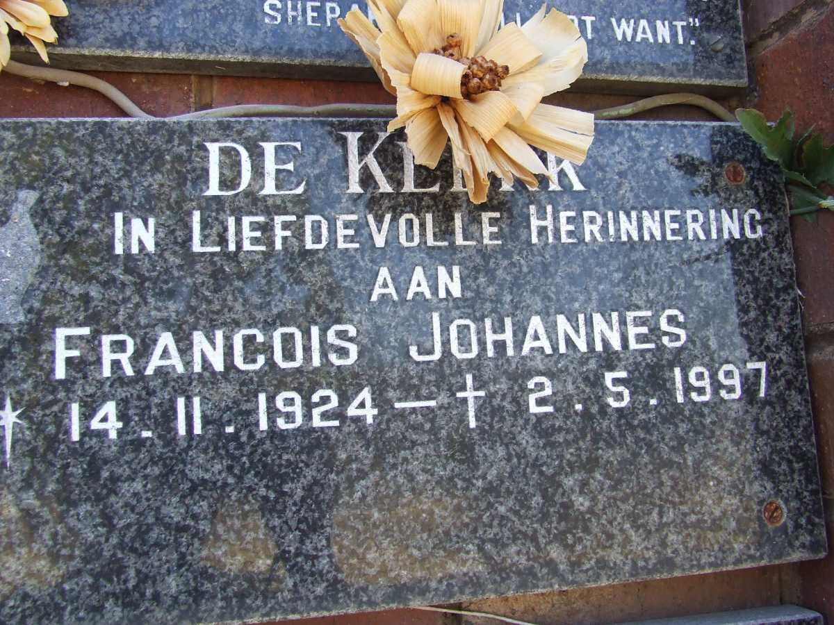 KLERK Francois Johannes, de 1924-1997