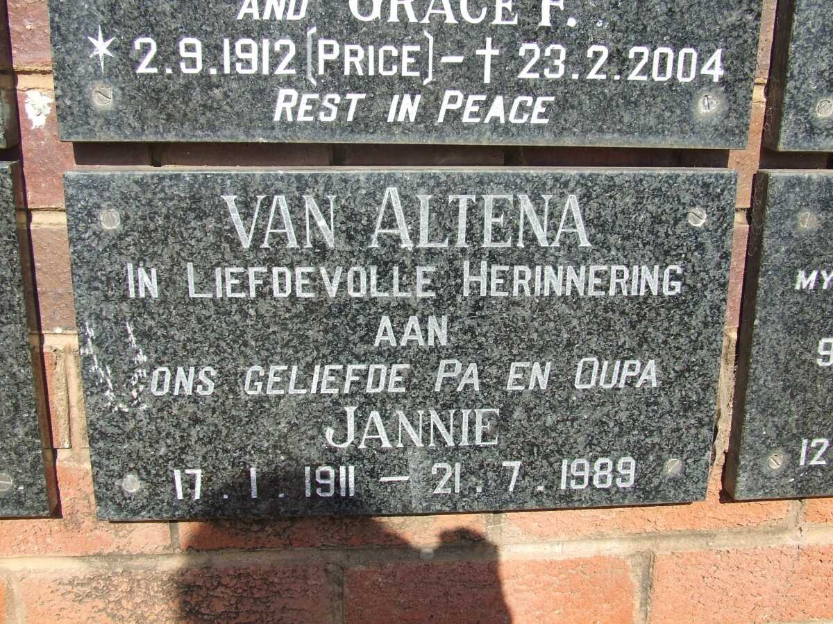 ALTENA Jannie, van 1911-1989
