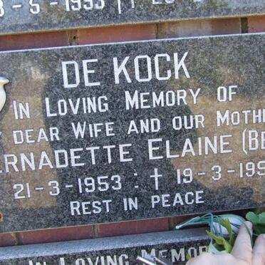 KOCK Bernadette Elaine, de 1953-1995