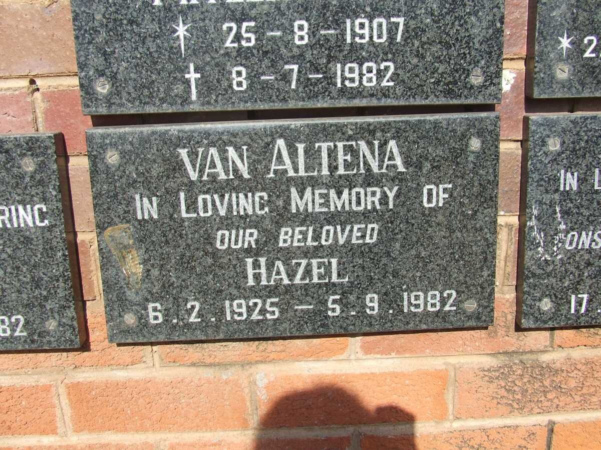 ALTENA Hazel, van 1925-1982
