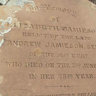 JAMIESON Elizabeth -1875 :: JAMIESON Hugh Hume -1877