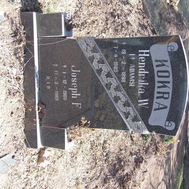 KOKRA Johannes F. 1900-1989 &amp; Hendrika W. ADAMS 1898-1989