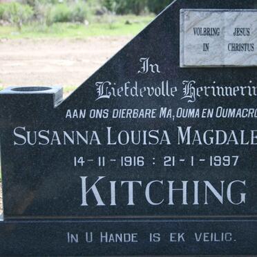 KITCHING Susanna Louisa Magdalena 1916-1997