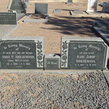 KRIEDEMANN Karl David 1890-1976 &amp; Anna P. WITTSTOCK 1896-1966 