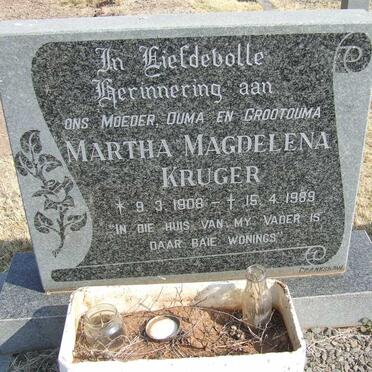 KRUGER Martha Magdalena 1908-1989