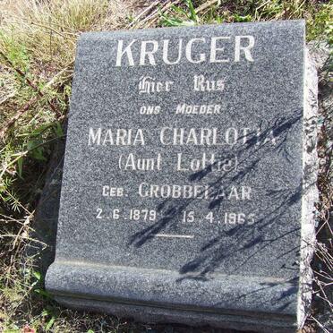 KRUGER Maria Charlotta nee GROBBELAAR 1879-1965