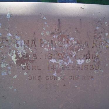 KRUGER Katrina Philipina 1918-1939