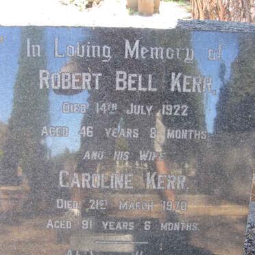 KERR Robert Bell -1922 &amp; Caroline -1970