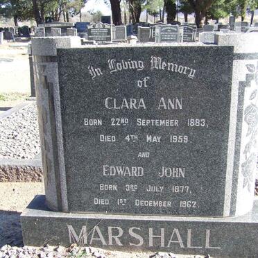 MARSHALL Edward John 1877-1962 &amp; Clara Ann 1883-1959