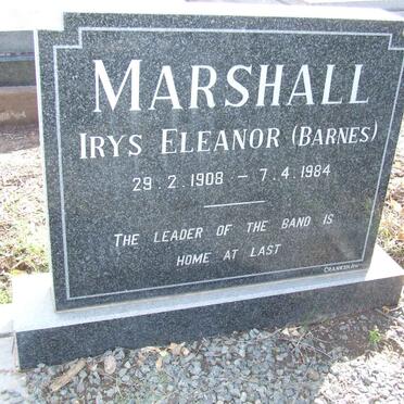 MARSHALL Irys Eleanor nee BARNES 1908-1984