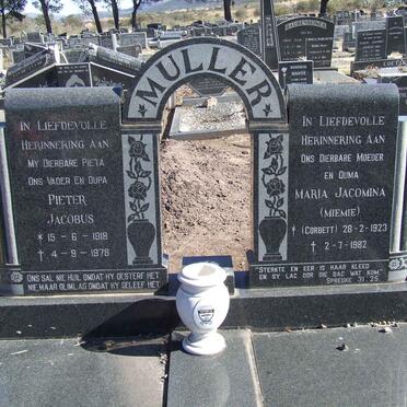 MULLER Pieter Jacobus 1918-1978 &amp; Maria Jacomina CORBETT 1923-1982