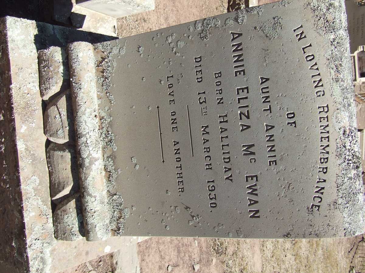 McEWAN Annie Eliza nee HALLIDAY -1930