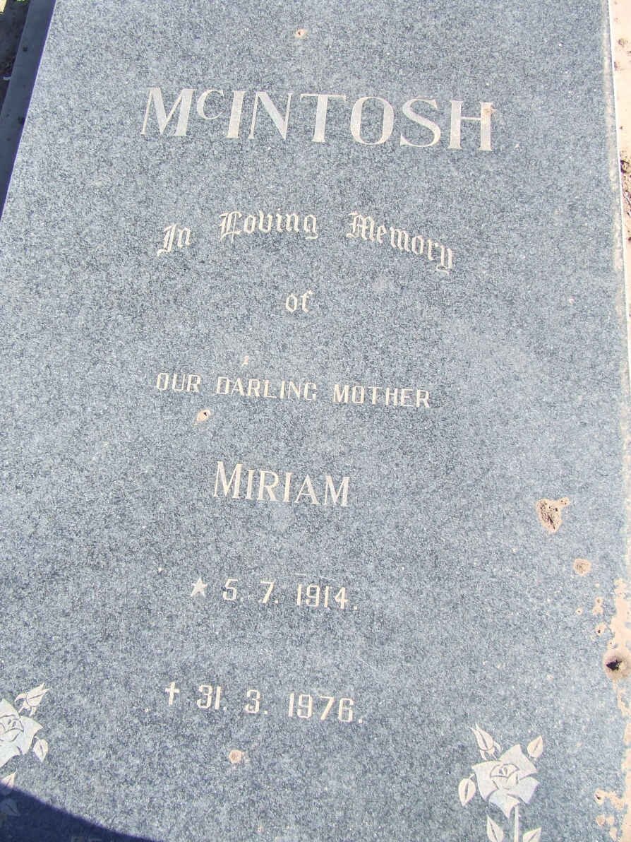 McINTOSH Miriam 1914-1976