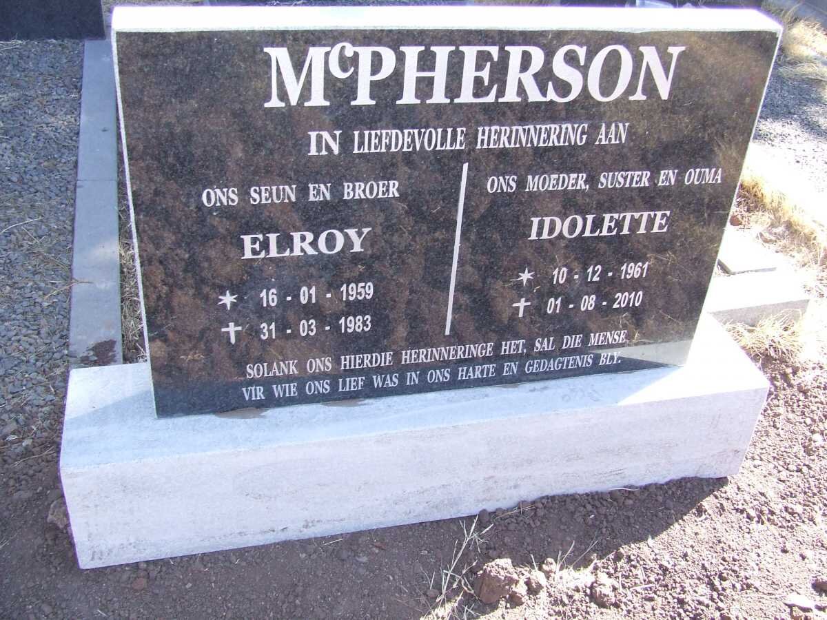 McPHERSON Elroy 1959-1983 &amp; Idolette 1961-2010