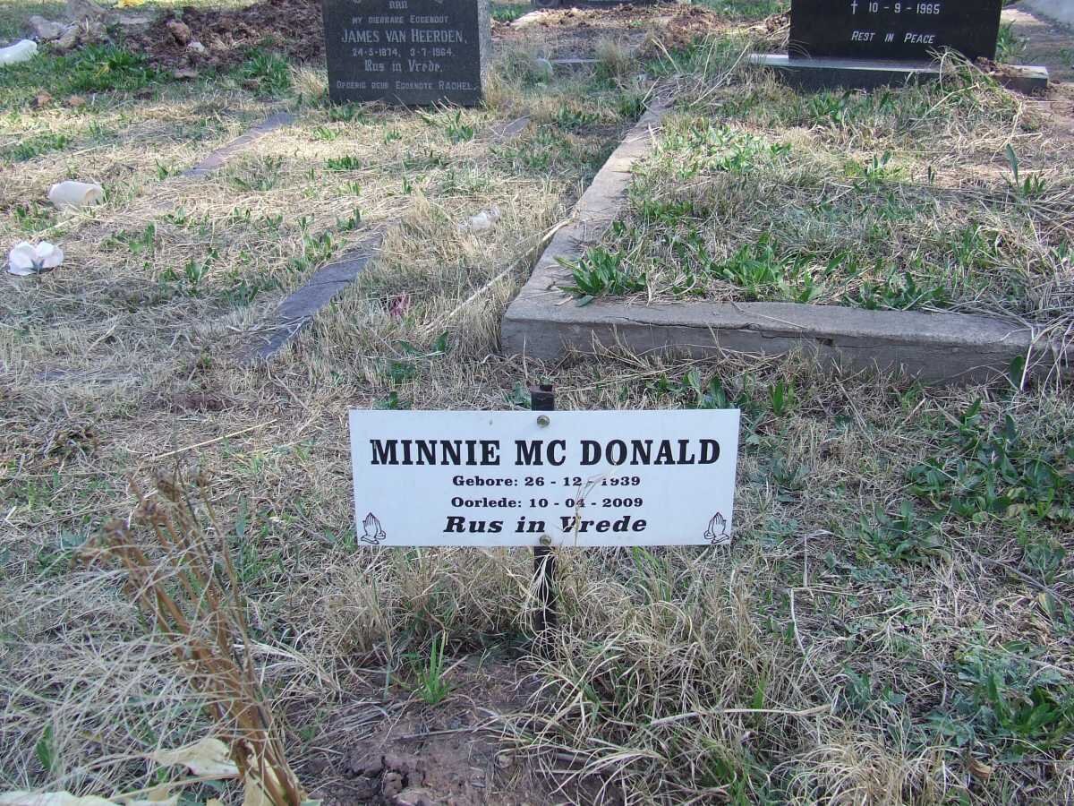 McDONALD Minnie 1939-2009