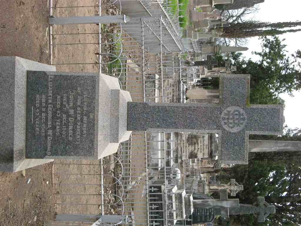 McDONALD John  -1903 &amp; Elizabeth Georgina -1903