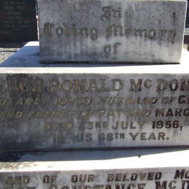 McDONALD Hugh Ronald -1956