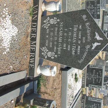 MERWE Thomas, van der 1904-1987 &amp; Susarah  BOTHA 1904-1990