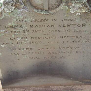 NEWTON Emma Marian -1878 :: NEWTON Ellen Georgina -1869 :: NEWTON Alfred James -1869